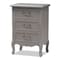Baxton Studio Capucine Gray Finished Wood 3-Drawer Nightstand 151-9204 - alternate 1